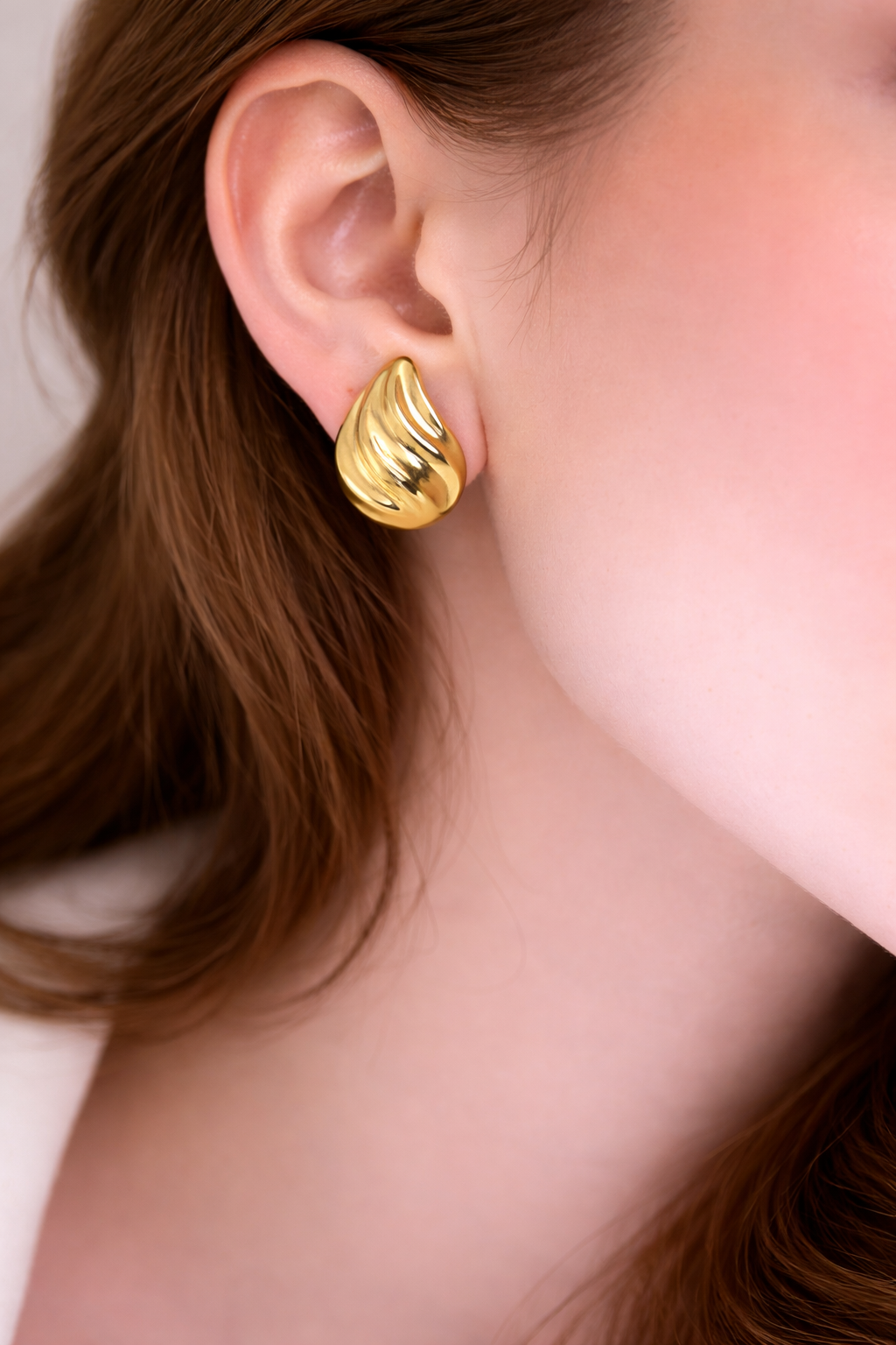Molten Wave Statement Stud Earrings (Gold & Silver)