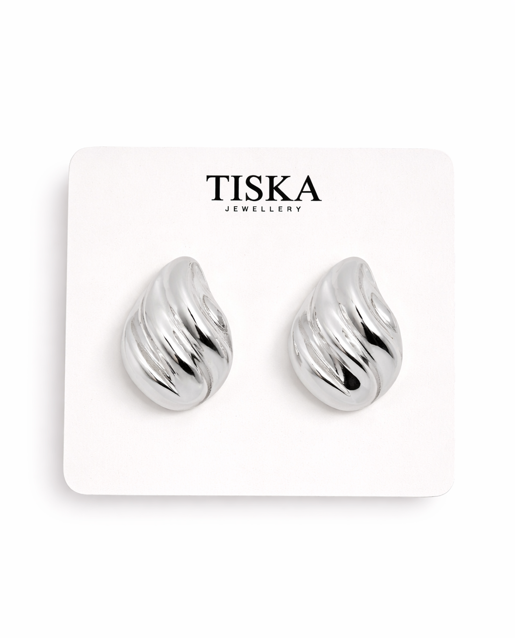 Molten Wave Statement Stud Earrings (Gold & Silver)