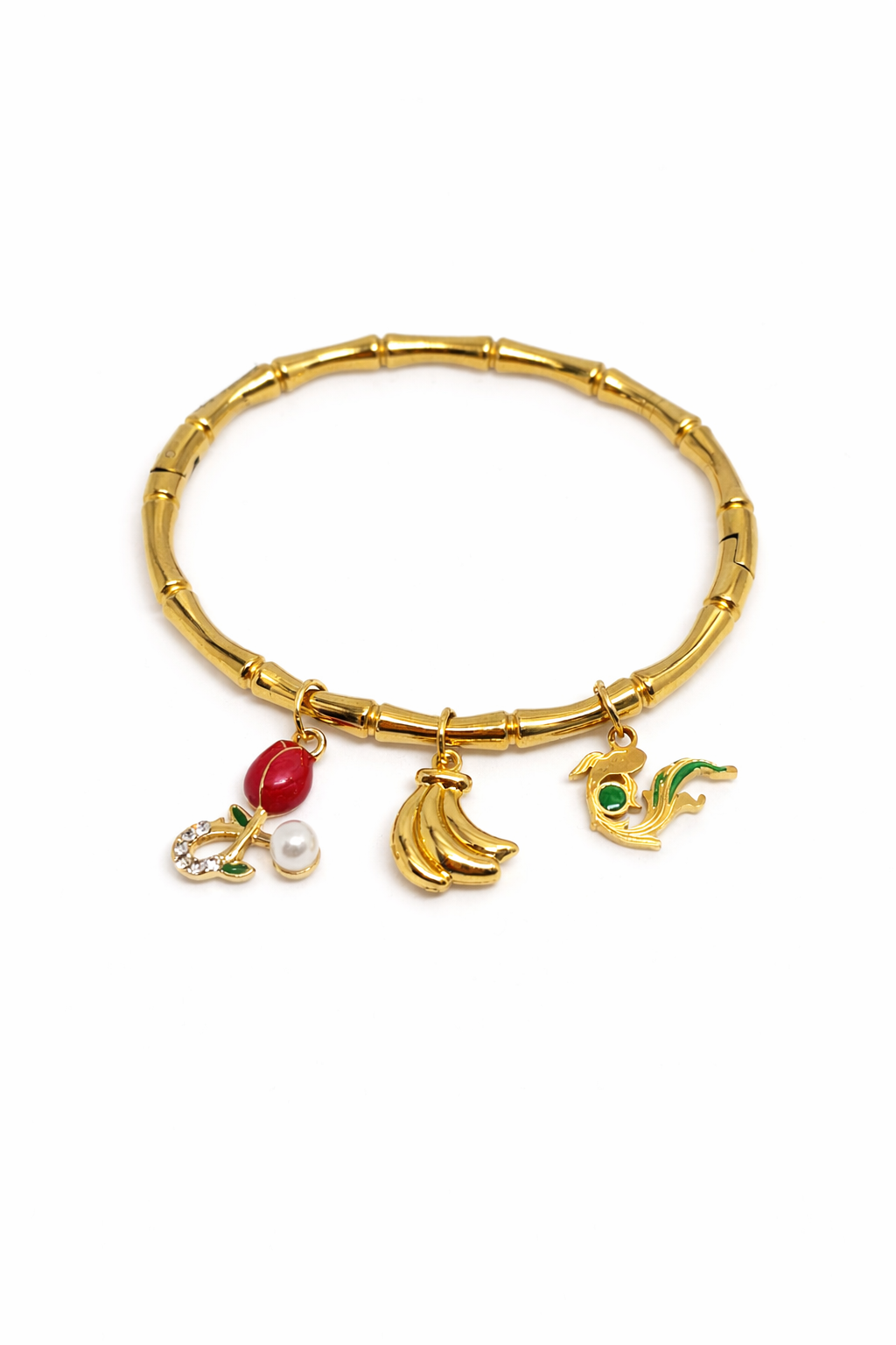 Golden Charm Story Bracelet (Anti Tarnish)