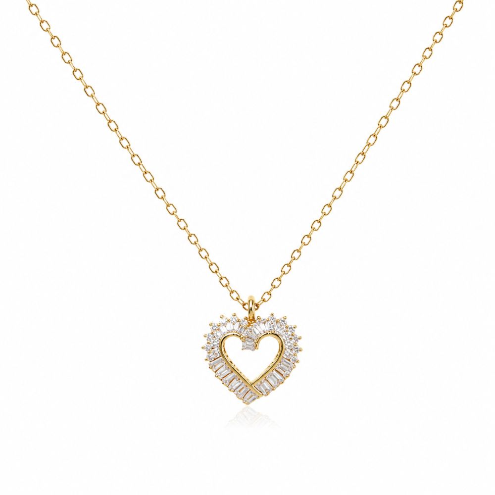 Valentina Crystal Heart Necklace | 18K gold-plated finish | Luxe Collection | Romantic Elegance | Timeless Sparkle