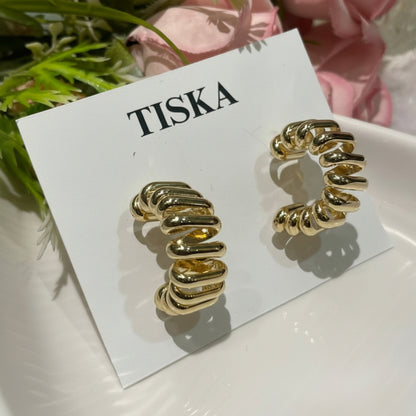 Tiska 18K Gold Plated Bold hoop Earrings (Anti Tarnish)