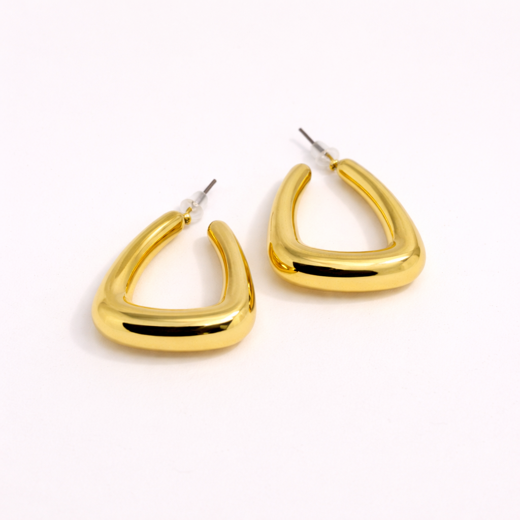 Golden Soft Triangle Hoop Earring