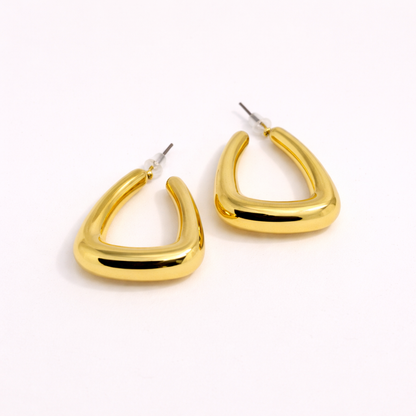 Golden Soft Triangle Hoop Earring