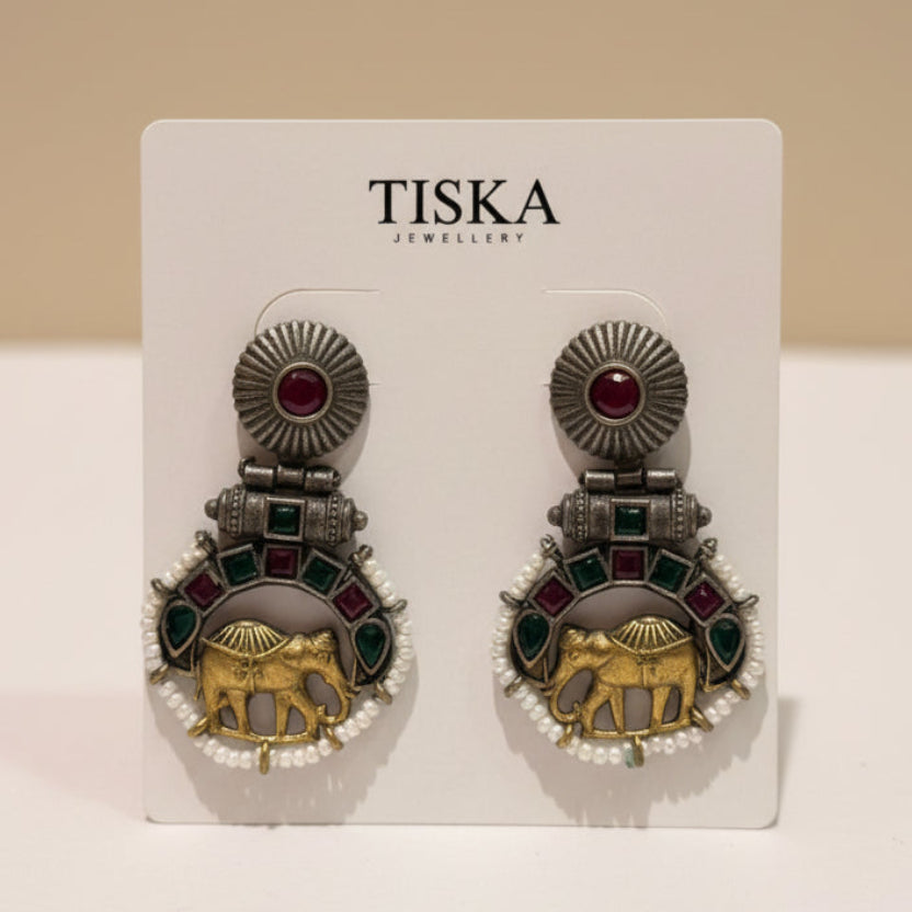 Antique Elephant Heritage Earrings