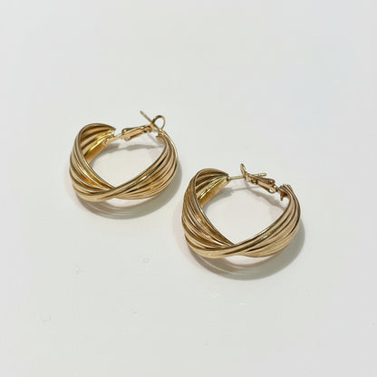 Golden Swirl Hoops (Anti Tarnish)
