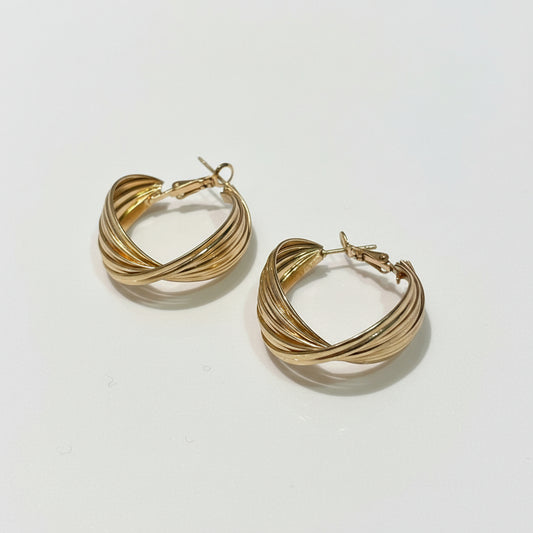 Golden Swirl Hoops (Anti Tarnish)