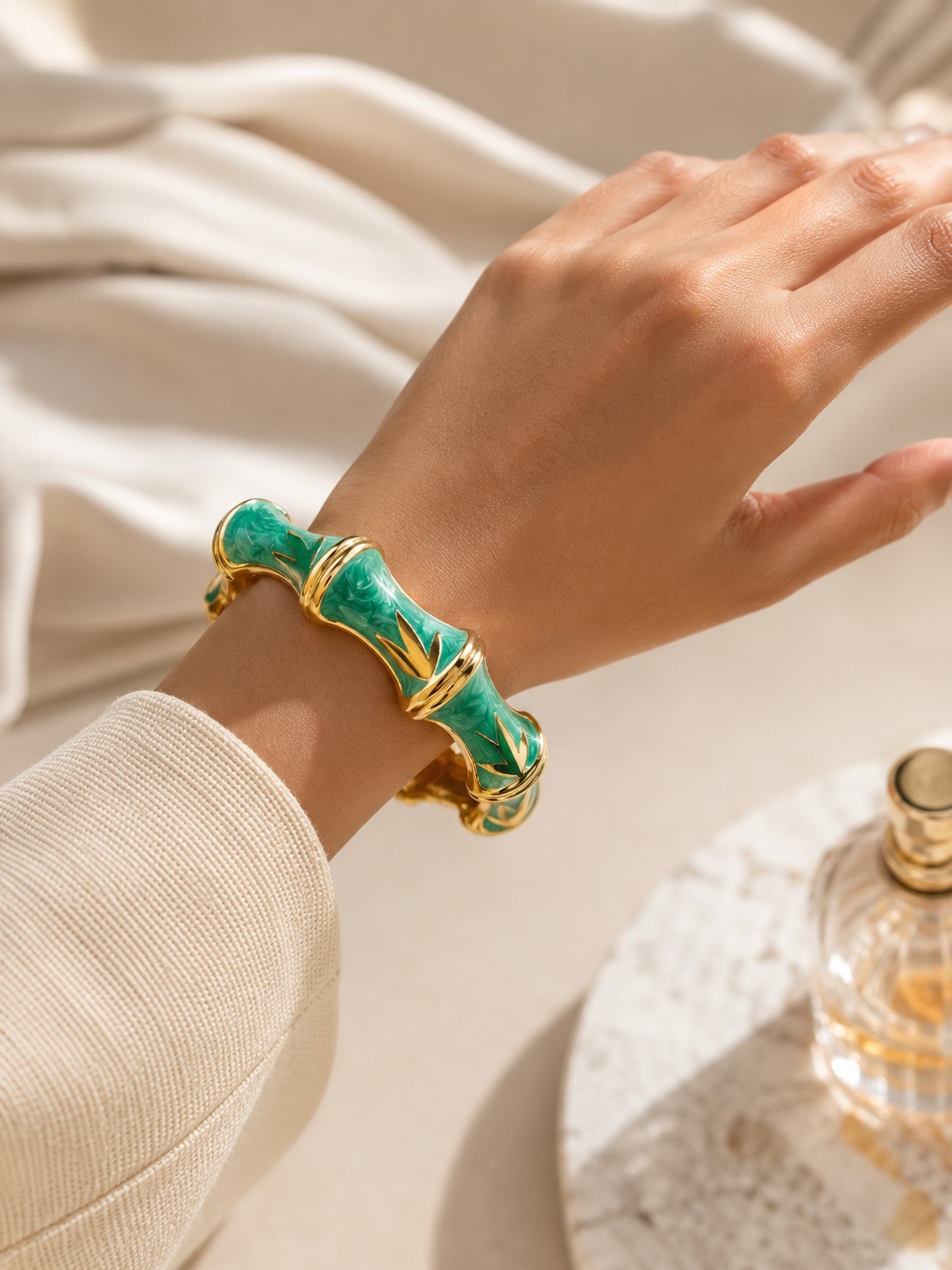 Monaco Bamboo Luxe Bangle - Green