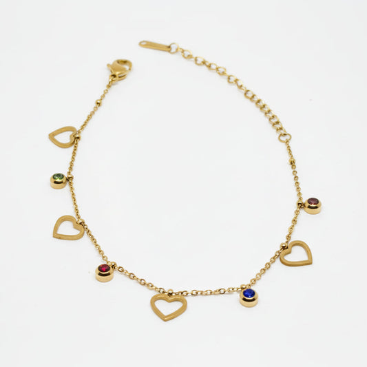 Dainty Heart Charm Bracelet