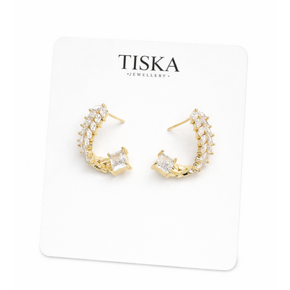 Radiant Crystal Cuff  Earrings