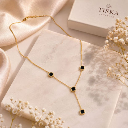 Noir Luxe Drop Necklace