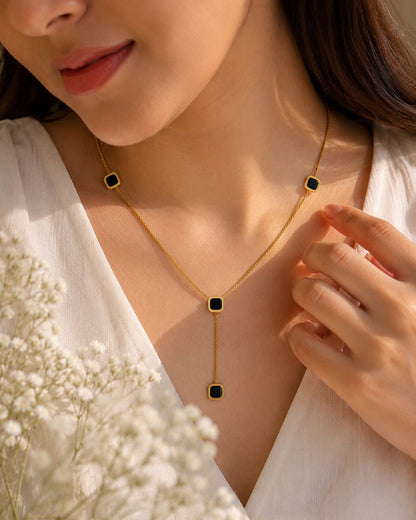 Noir Luxe Drop Necklace