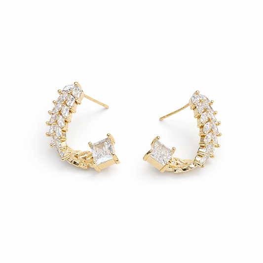 Radiant Crystal Cuff  Earrings