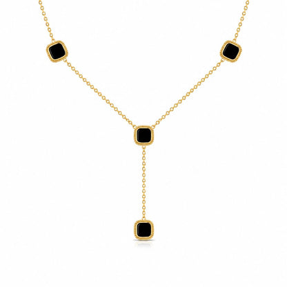 Noir Luxe Drop Necklace