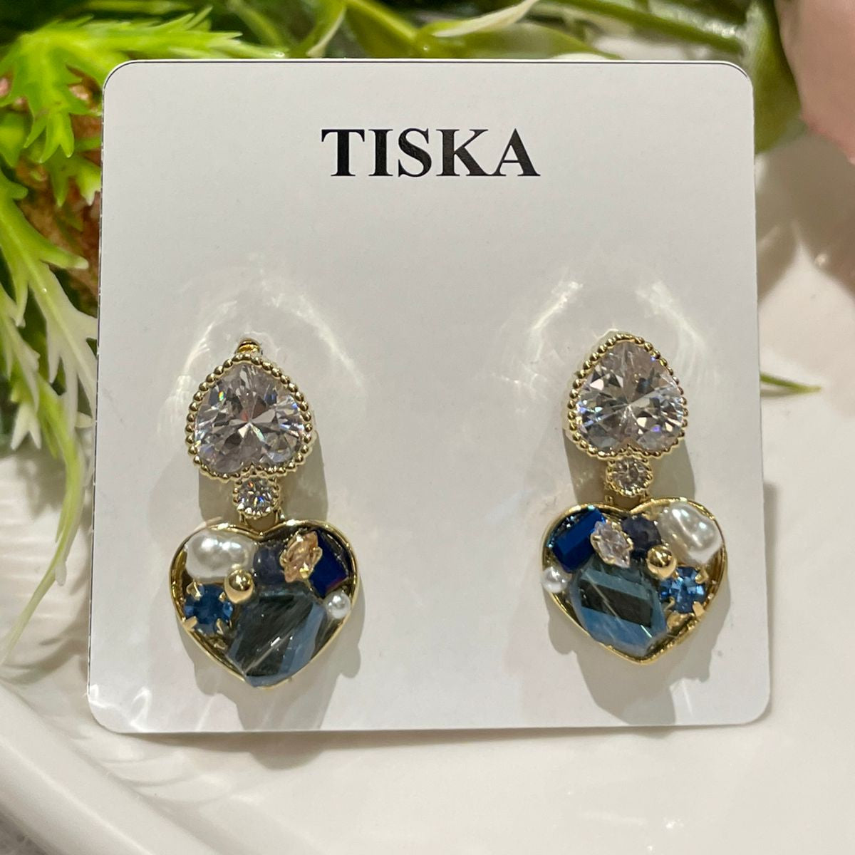 Crystal Heart Drop Earrings