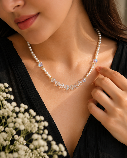 Pearl & Crystal Statement Necklace