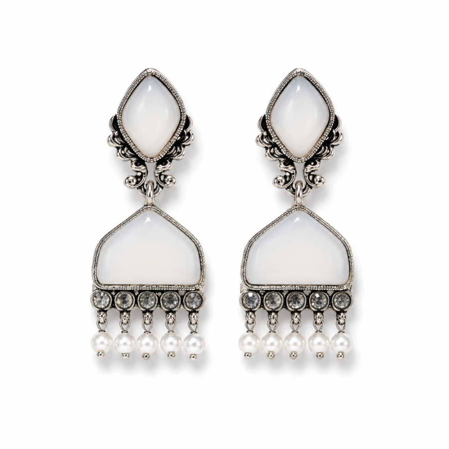 Noir Pearl Statement Drop Earrings