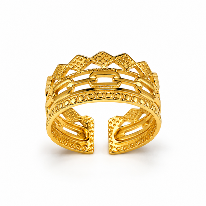 Elara Gold Layered Statement Ring