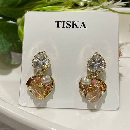 Crystal Heart Drop Earrings
