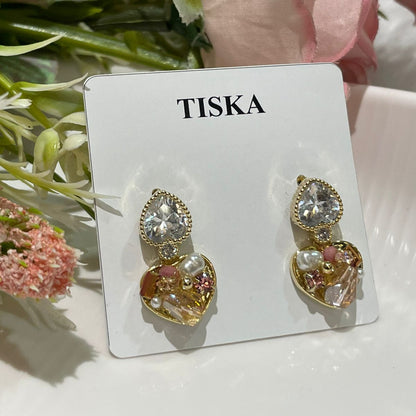 Crystal Heart Drop Earrings