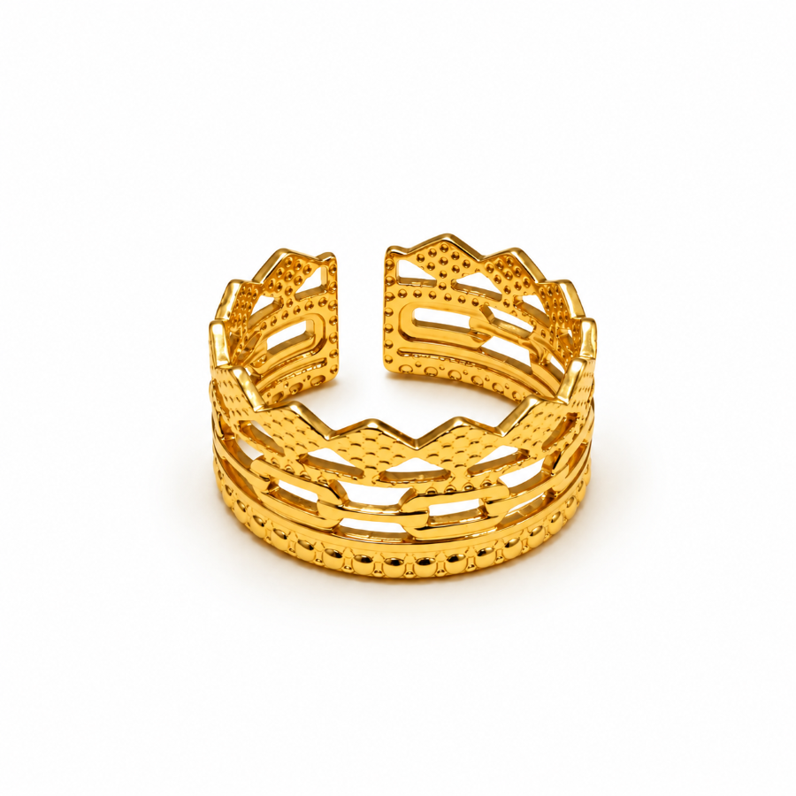 Elara Gold Layered Statement Ring