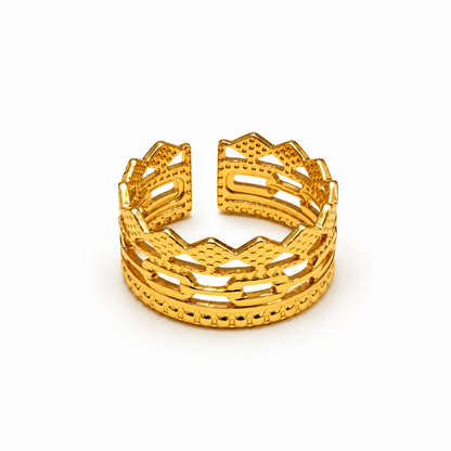 Elara Gold Layered Statement Ring