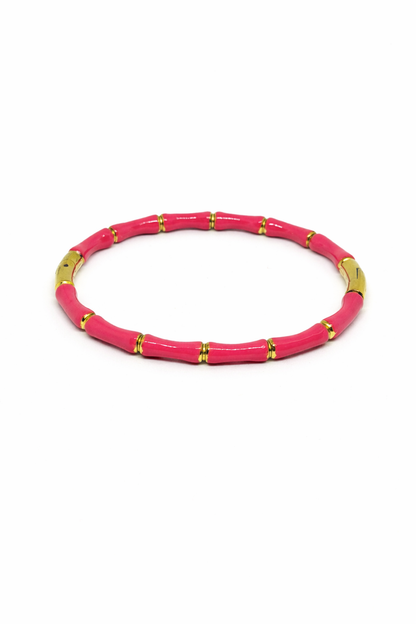 Pink Bamboo Link Bracelet