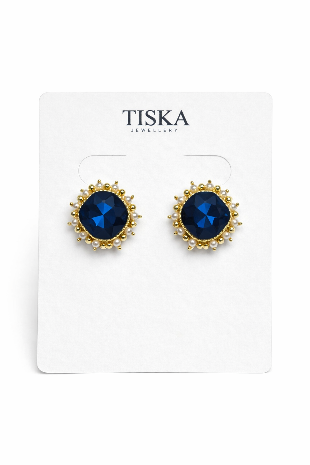 Midnight Pearl Halo Stud Earrings