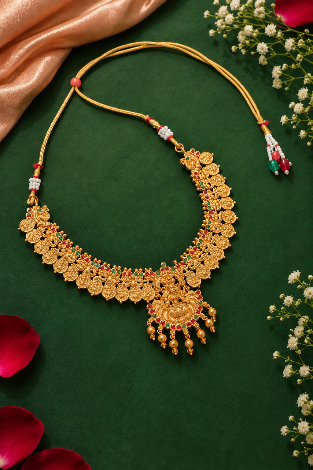 Rajyalakshmi Premium Matte Finish Necklace Set