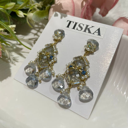 Crystal Pearl Statement Drop Earrings