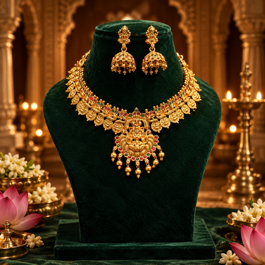 Rajyalakshmi Premium Matte Finish Necklace Set
