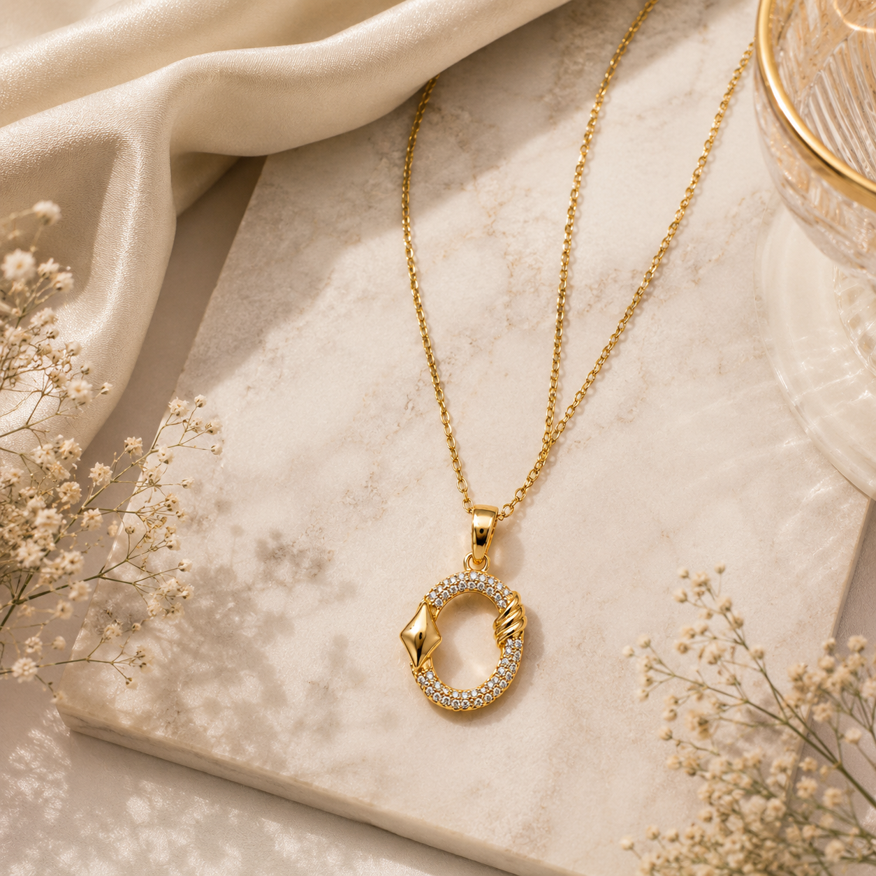 Aurora Halo Pendant Necklace