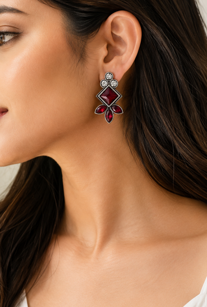 Ruby Royale Statement Earrings