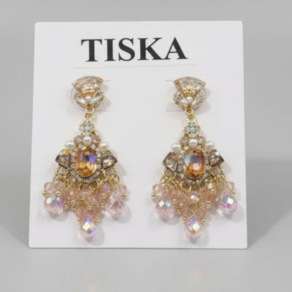 Blush Crystal Chandelier Earrings