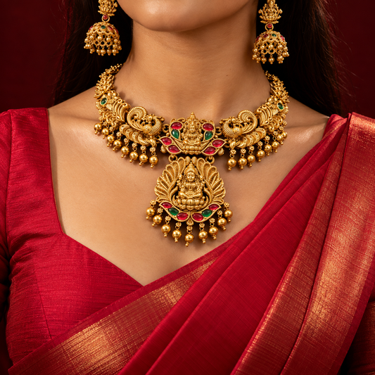 Shriya Premium Lakshmi Temple Necklace Set