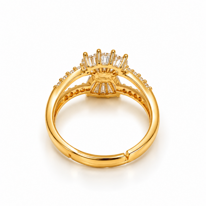 Celeste Gold Crystal Bow Ring