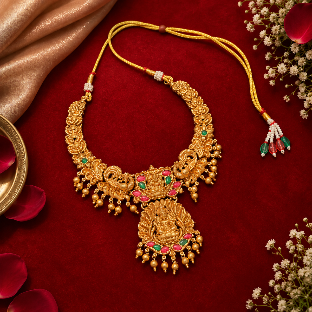 Shriya Premium Lakshmi Temple Necklace Set