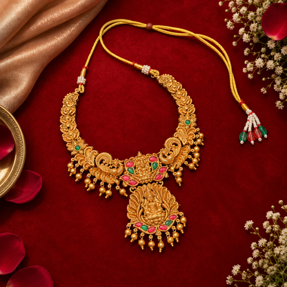 Shriya Premium Lakshmi Temple Necklace Set