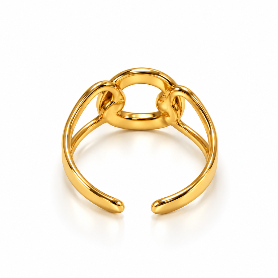 Verona Gold Sculpted Circle Ring