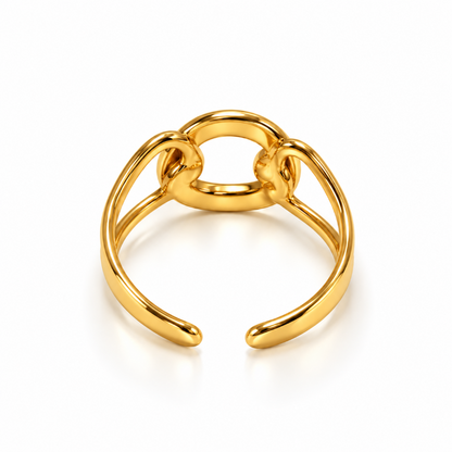 Verona Gold Sculpted Circle Ring