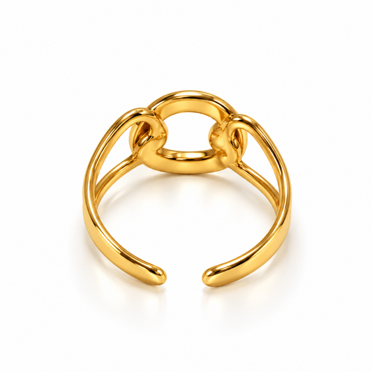 Verona Gold Sculpted Circle Ring