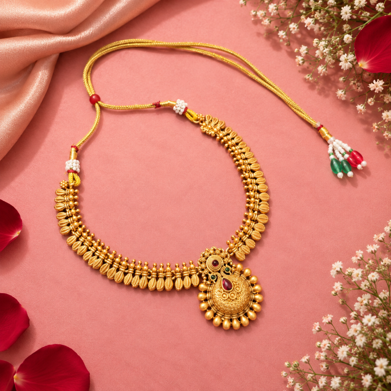 Mayurika Premium Matte Finish Necklace Set