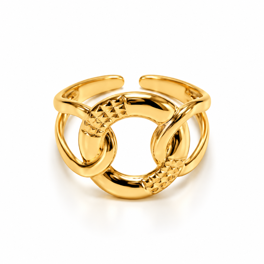 Verona Gold Sculpted Circle Ring