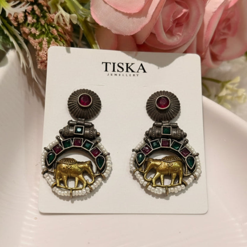 Antique Elephant Heritage Earrings