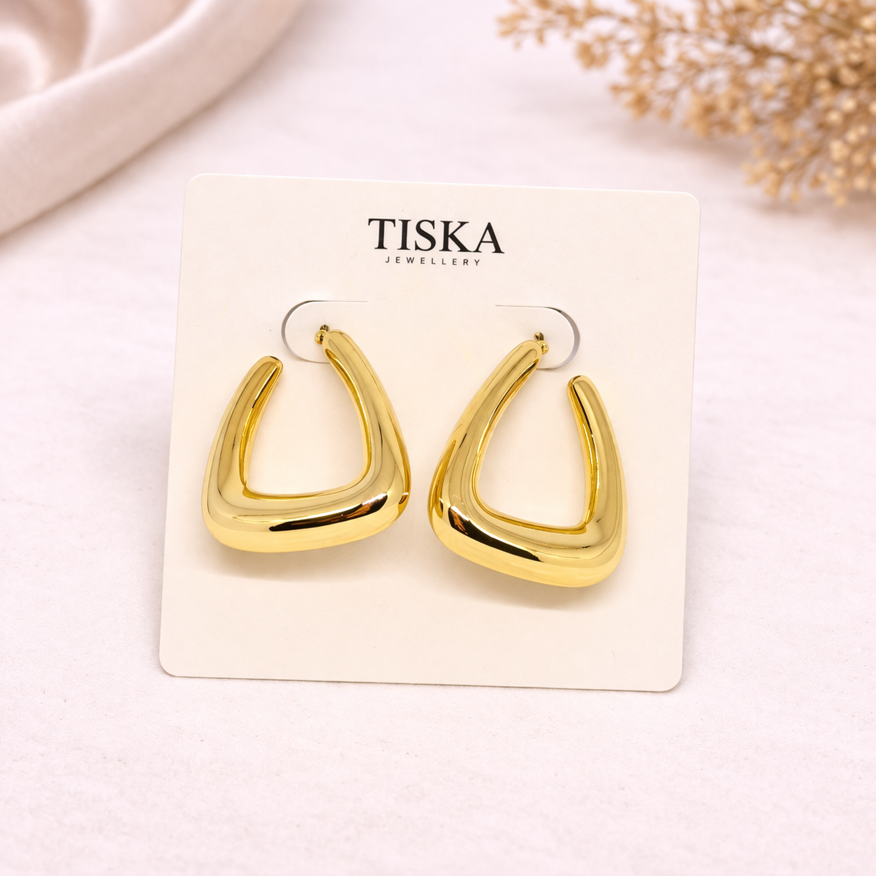 Golden Soft Triangle Hoop Earring
