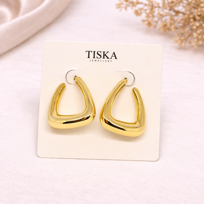 Golden Soft Triangle Hoop Earring