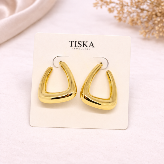 Golden Soft Triangle Hoop Earring