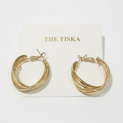 Golden Swirl Hoops (Anti Tarnish)