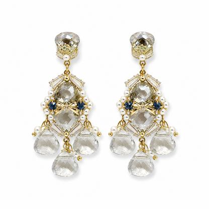Crystal Pearl Statement Drop Earrings