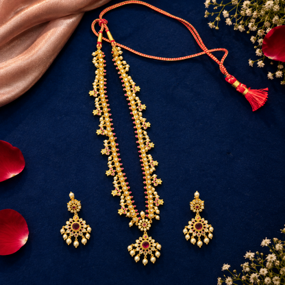Aaradhya Premium Pearl Haar Necklace Set