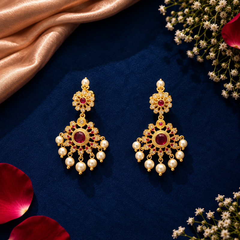 Aaradhya Premium Pearl Haar Necklace Set